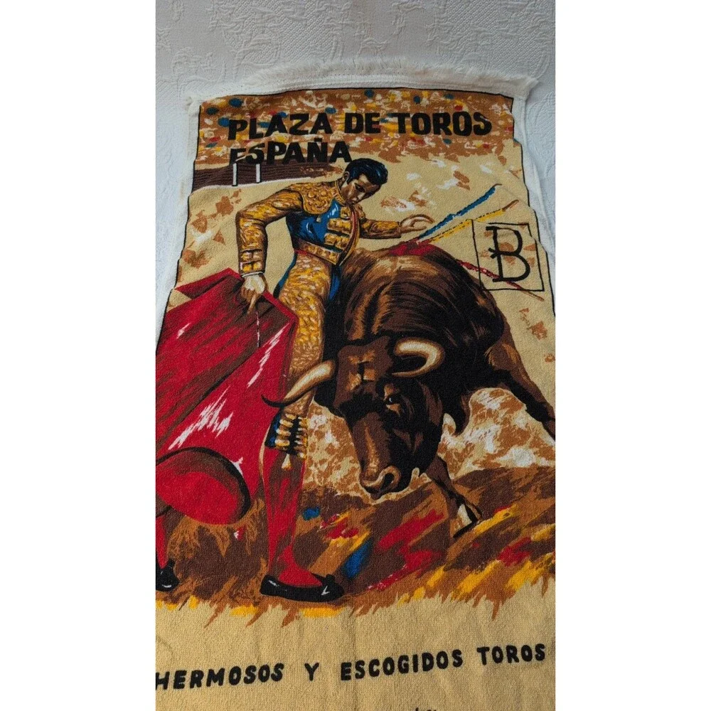 Vintage Plaza de Toros Espana Francisco Rivera Paco Camino Towel Bullfighting